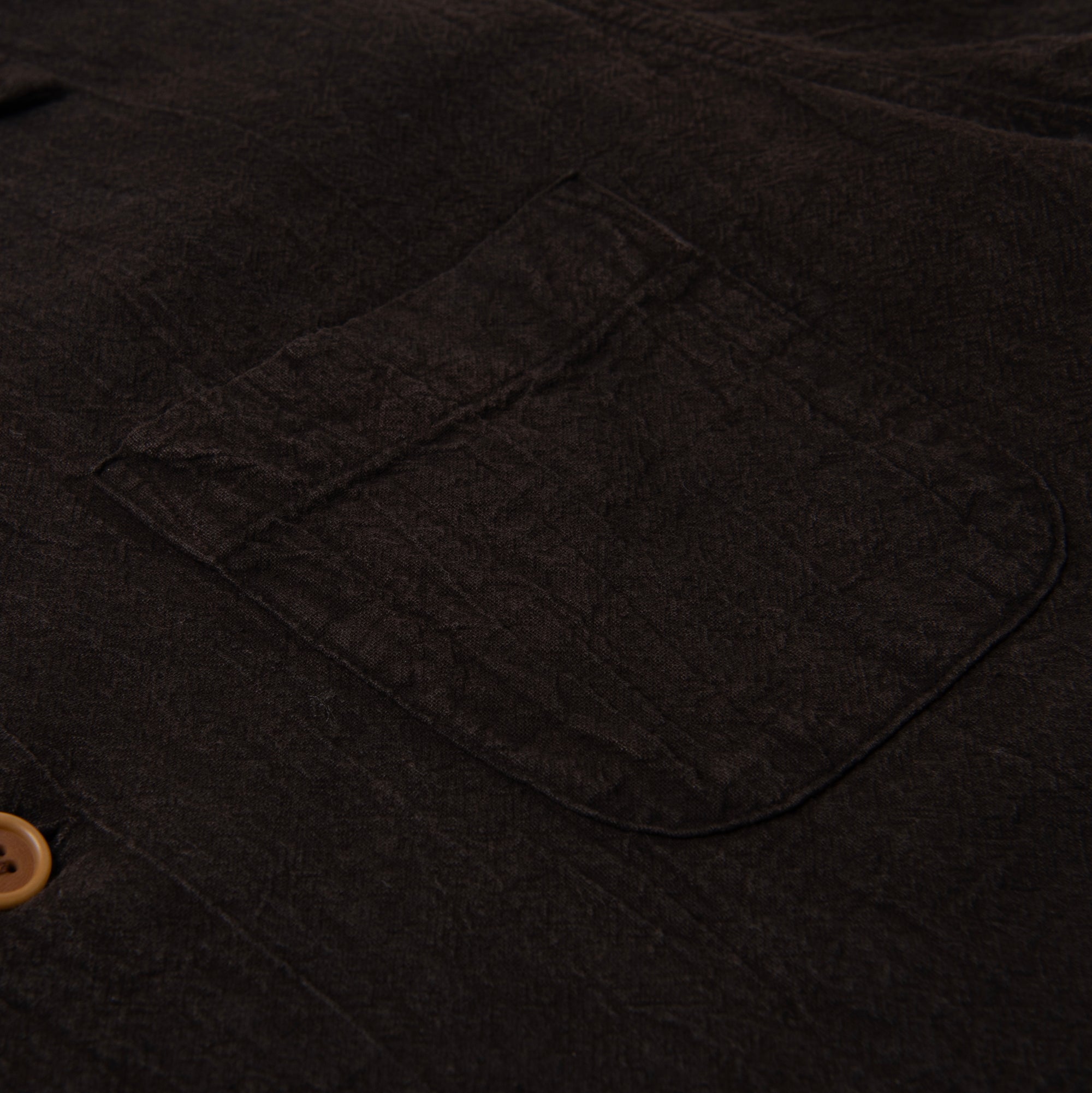 Studio D'Artisan "Amami Dorozome" Sashiko Aloha Shirt (Dark Brown) - Okayama Denim