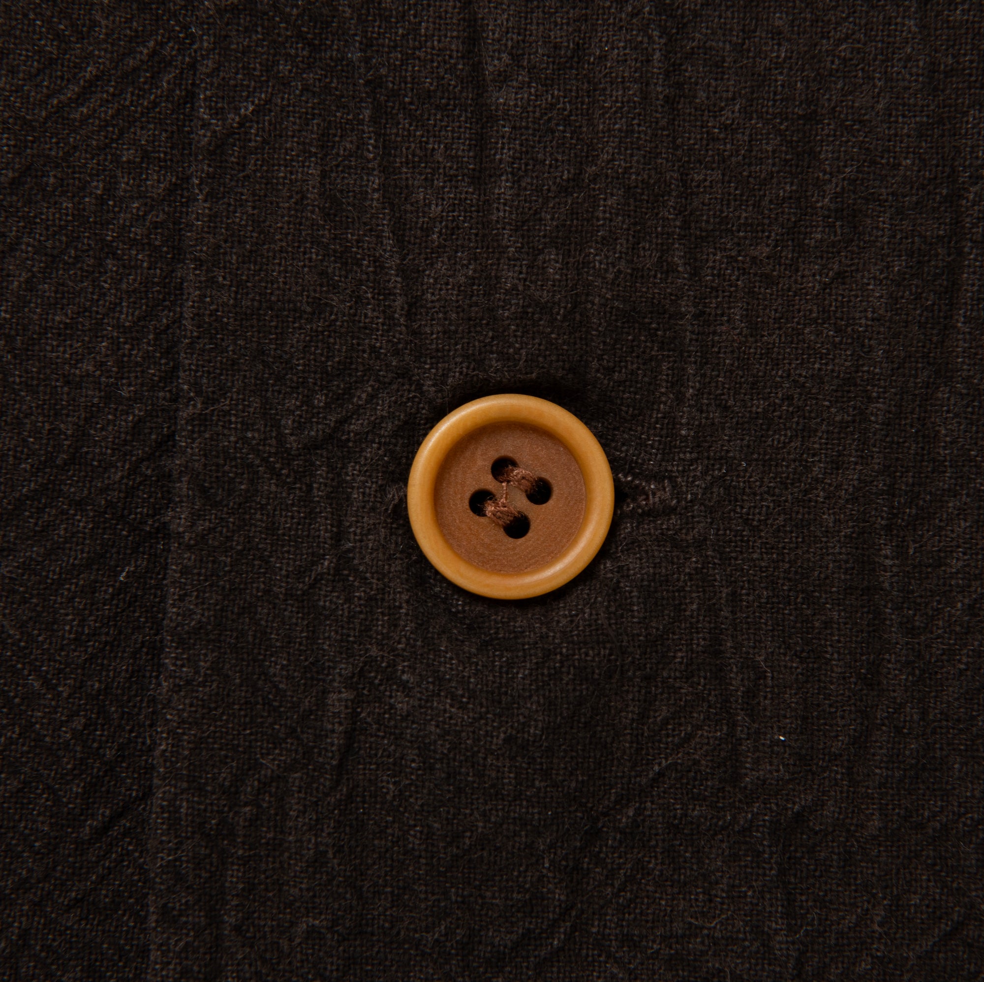 Studio D'Artisan "Amami Dorozome" Sashiko Aloha Shirt (Dark Brown) - Okayama Denim