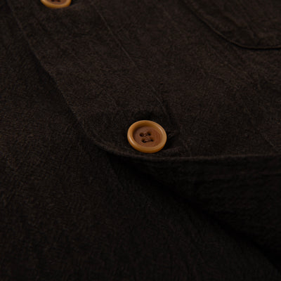 [Pre-Order] Studio D'Artisan "Amami Dorozome" Sashiko Aloha Shirt (Dark Brown)