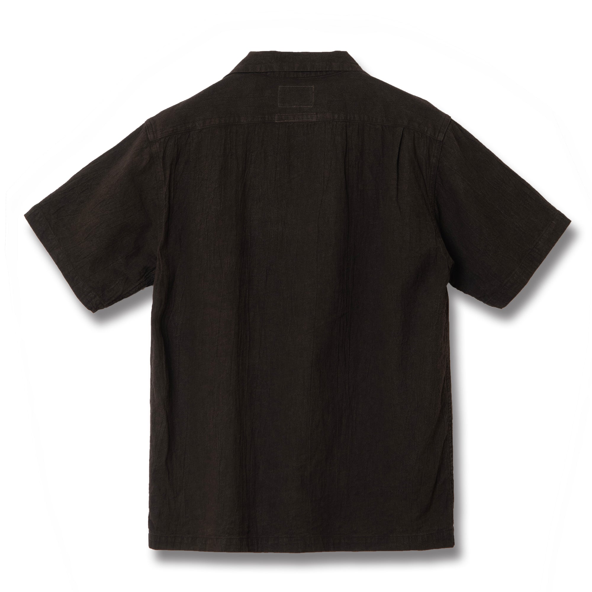 Studio D'Artisan "Amami Dorozome" Sashiko Aloha Shirt (Dark Brown) - Okayama Denim