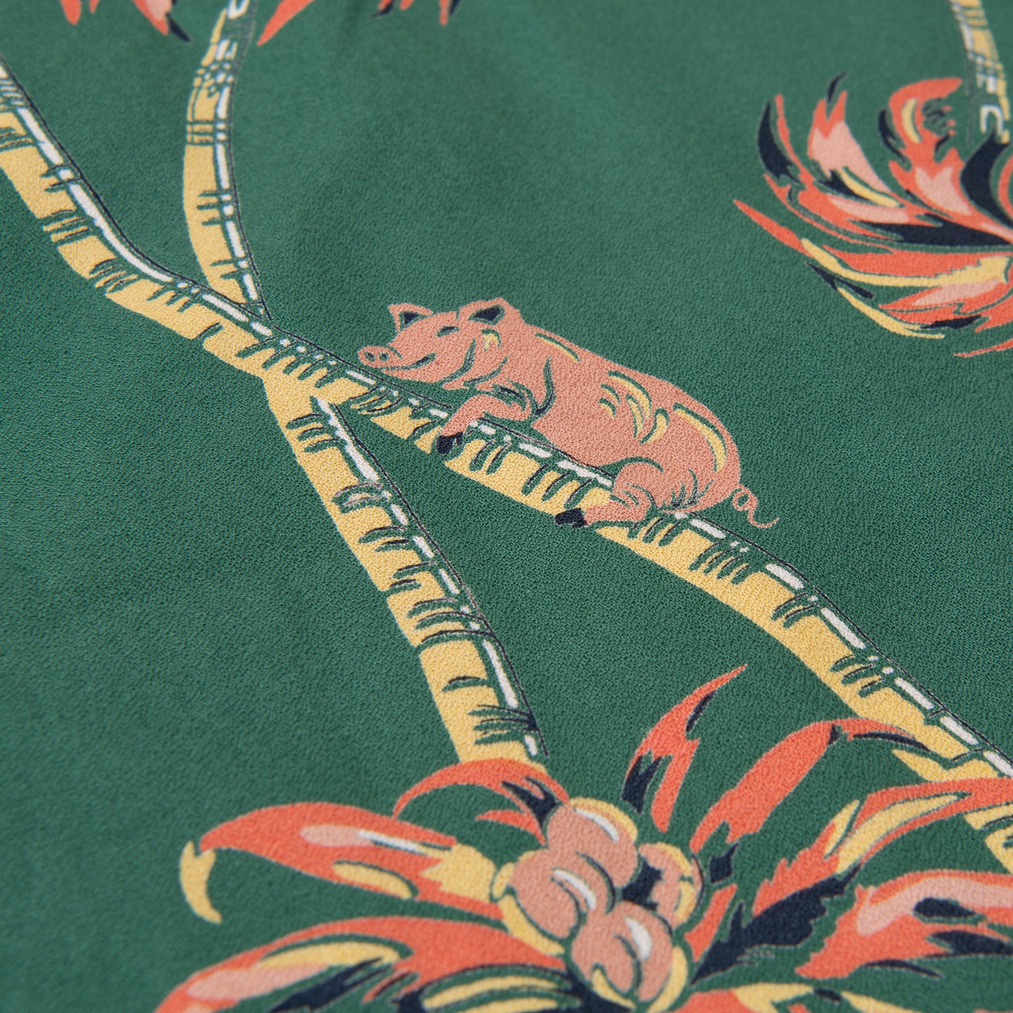 Studio D'Artisan "Palm Climber" Original Aloha Shirt (Green) - Okayama Denim