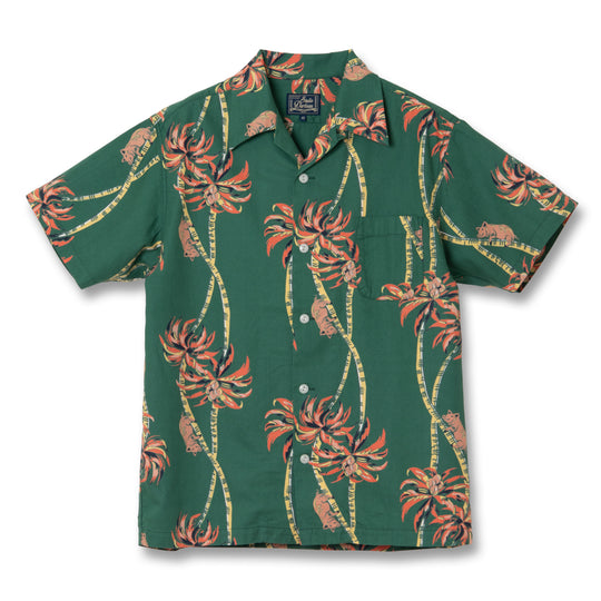 Studio D'Artisan "Palm Climber" Original Aloha Shirt (Green)