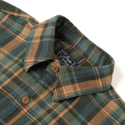 Studio D'Artisan No. 10 Heavyweight Check Flannel Shirt (Green)
