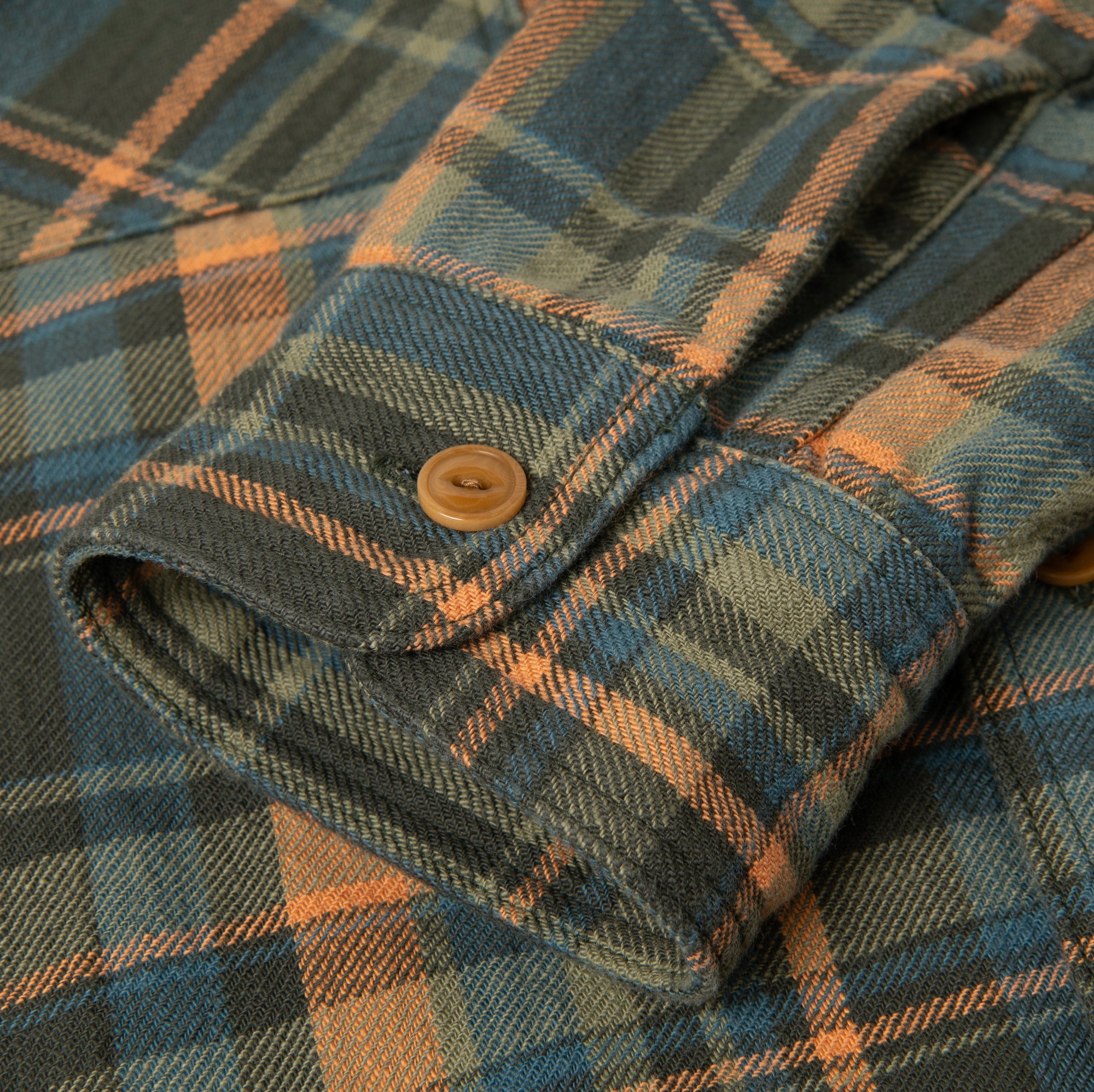 Studio D'Artisan No. 10 Heavyweight Check Flannel Shirt (Green)