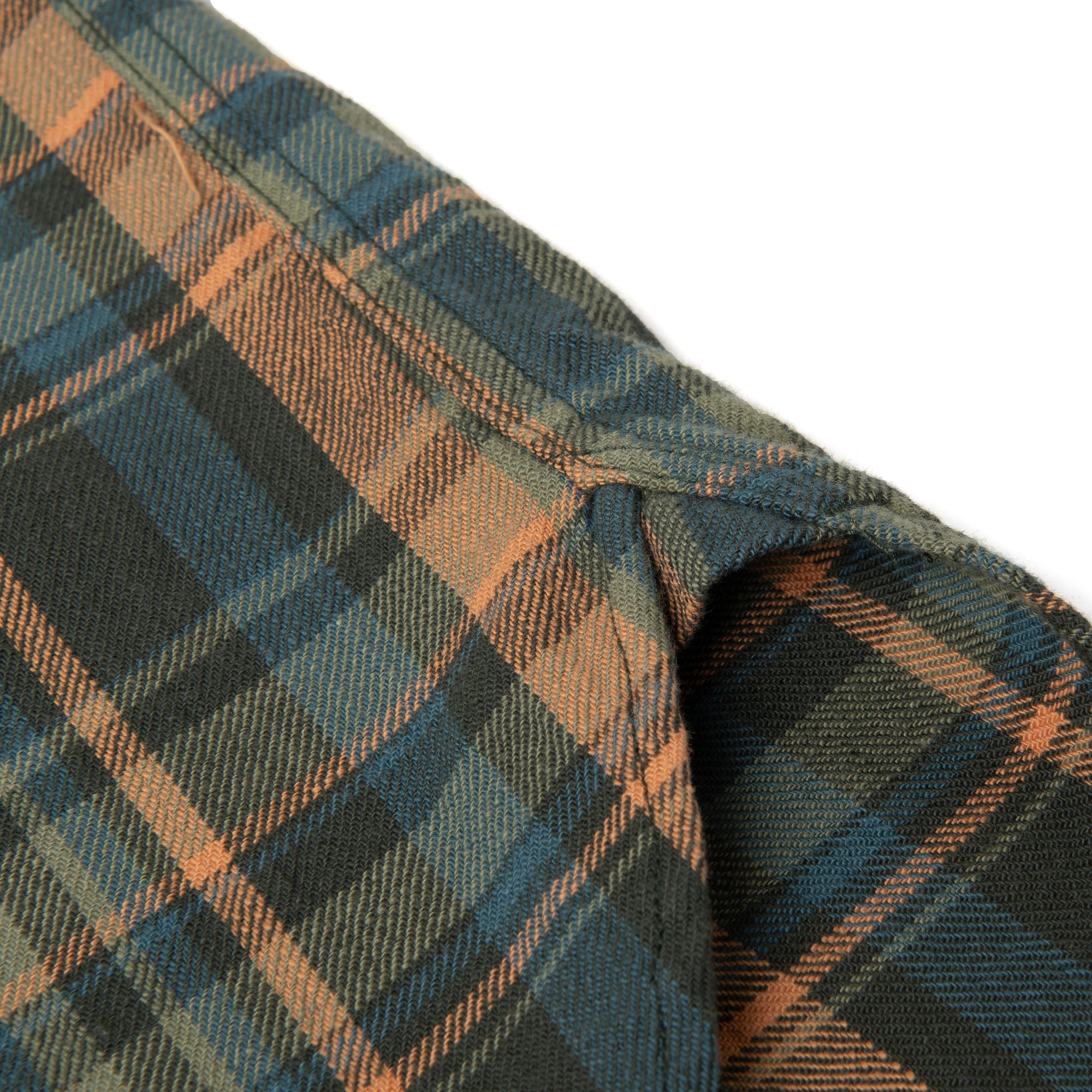 Studio D'Artisan No. 10 Heavyweight Check Flannel Shirt (Green)
