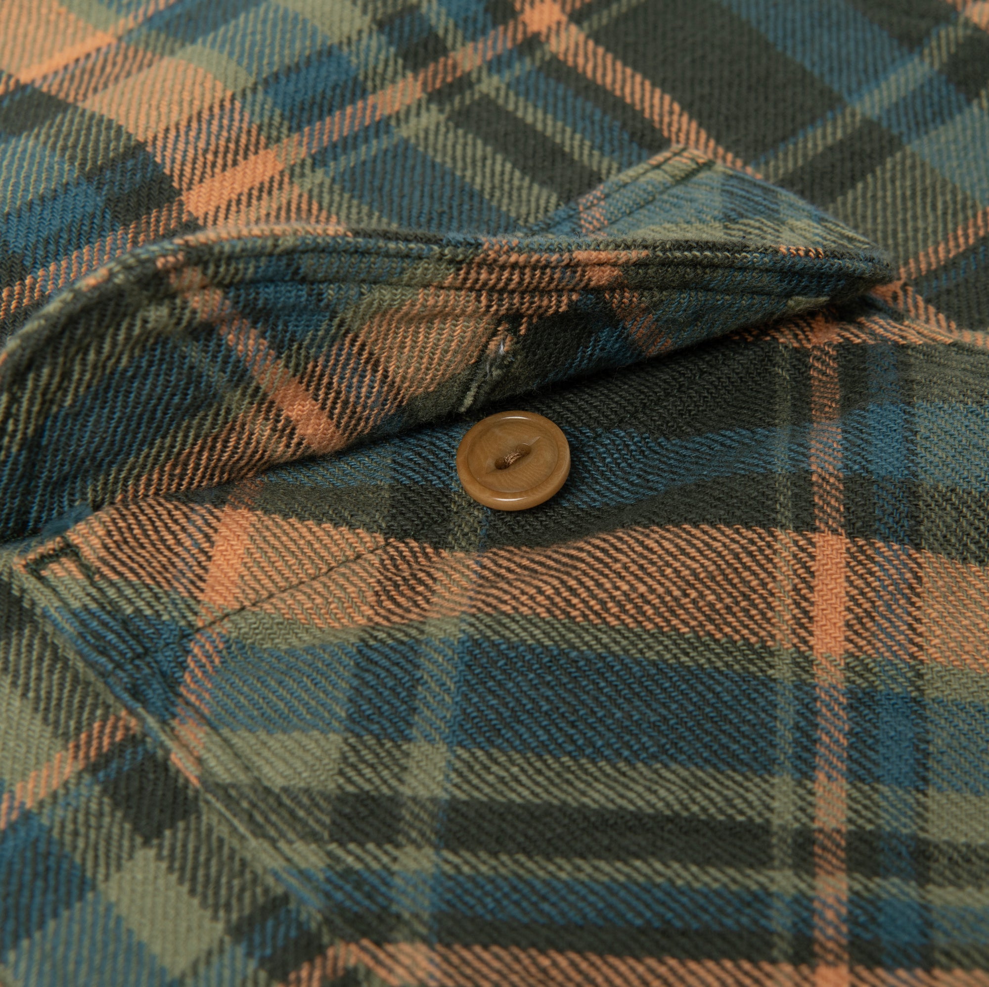 Studio D'Artisan No. 10 Heavyweight Check Flannel Shirt (Green)