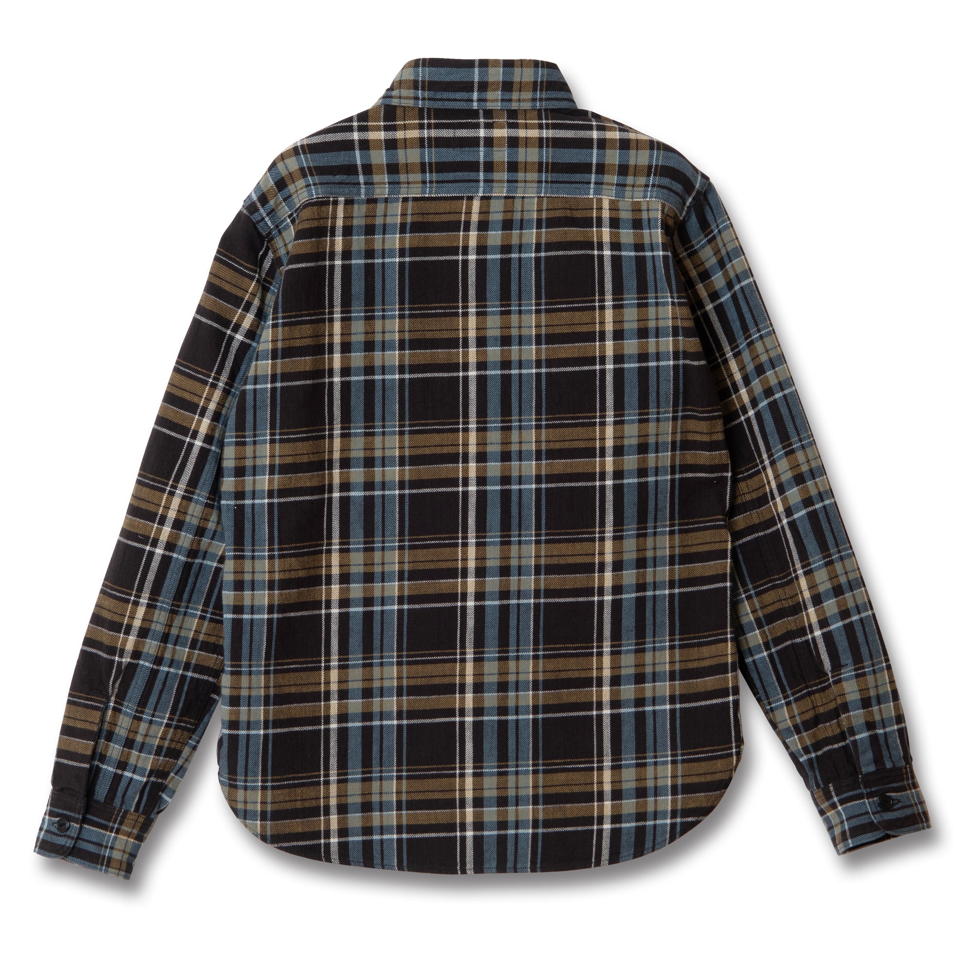 Studio D'Artisan No. 10 Heavyweight Check Flannel Shirt (Brown)