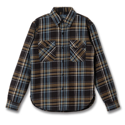 Studio D'Artisan No. 10 Heavyweight Check Flannel Shirt (Brown)