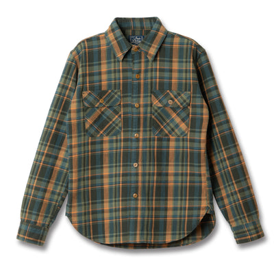 Studio D'Artisan No. 10 Heavyweight Check Flannel Shirt (Green)