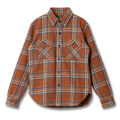 Studio D'Artisan No. 10 Heavyweight Check Flannel Shirt (Orange)