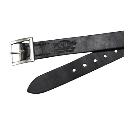 The Flat Head UK Saddle Leather Garrison Belt (Black)