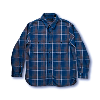 Fullcount Check Flannel Work Shirt (Blue)
