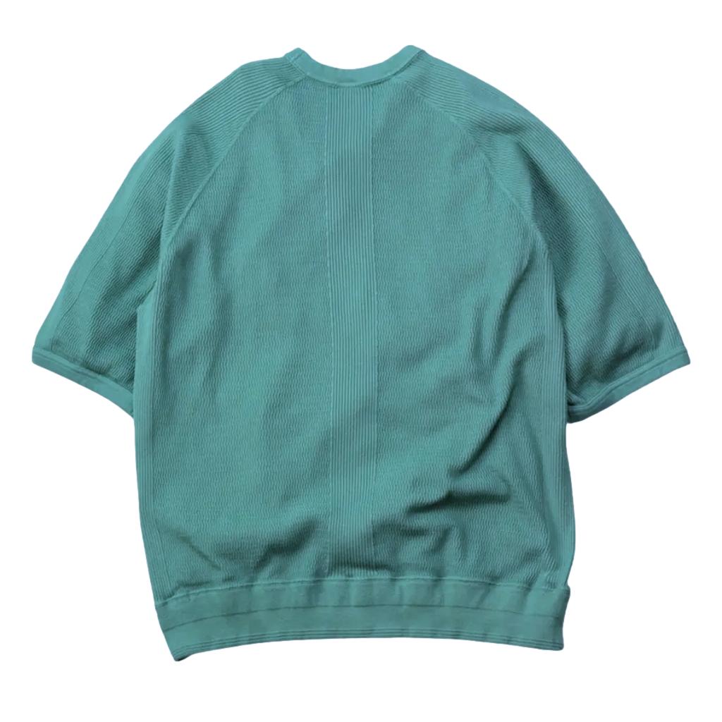 The Flat Head Loopwheel Honeycomb Thermal Tee (Green) - Okayama Denim