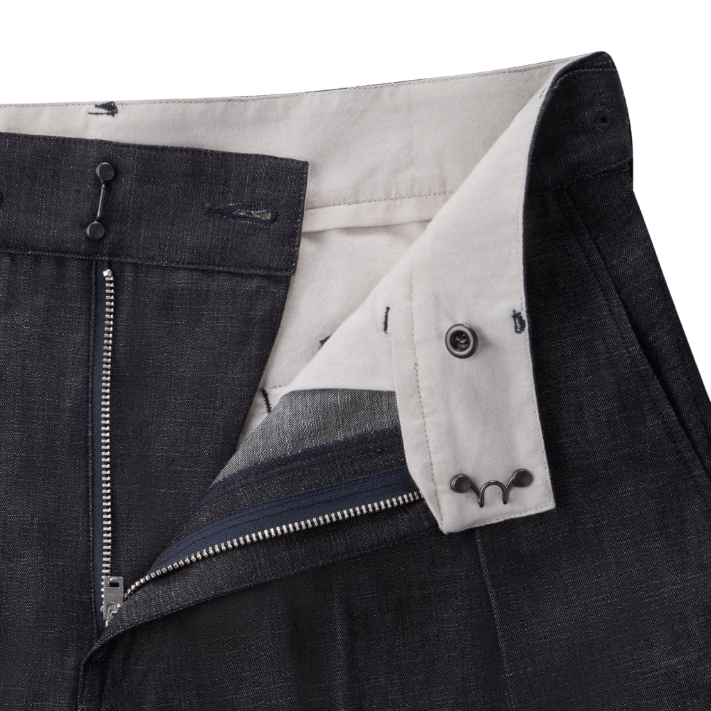 Momotaro Pleated 8oz. Selvedge Denim Shorts - Okayama Denim