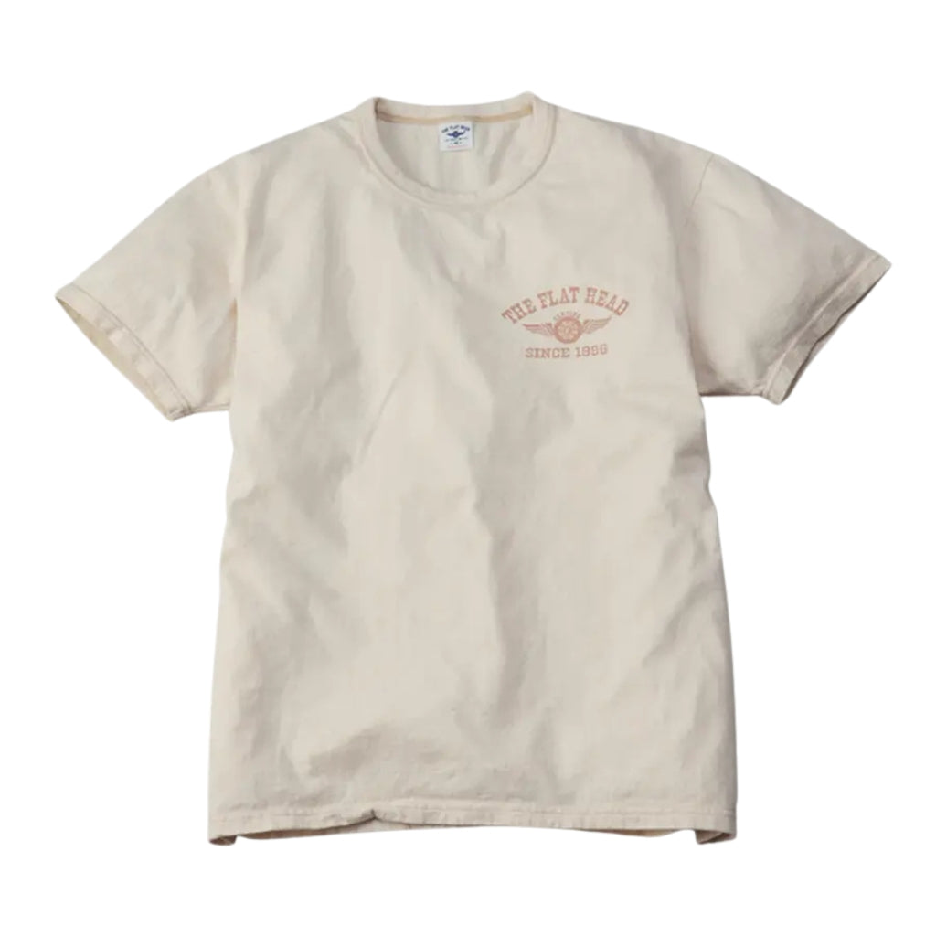The Flat Head "Flying Wheel" Print Tee (Natural)