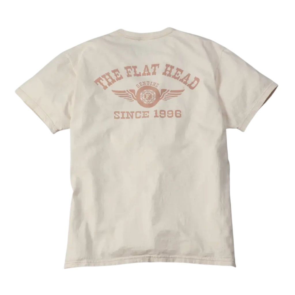 The Flat Head "Flying Wheel" Print Tee (Natural)