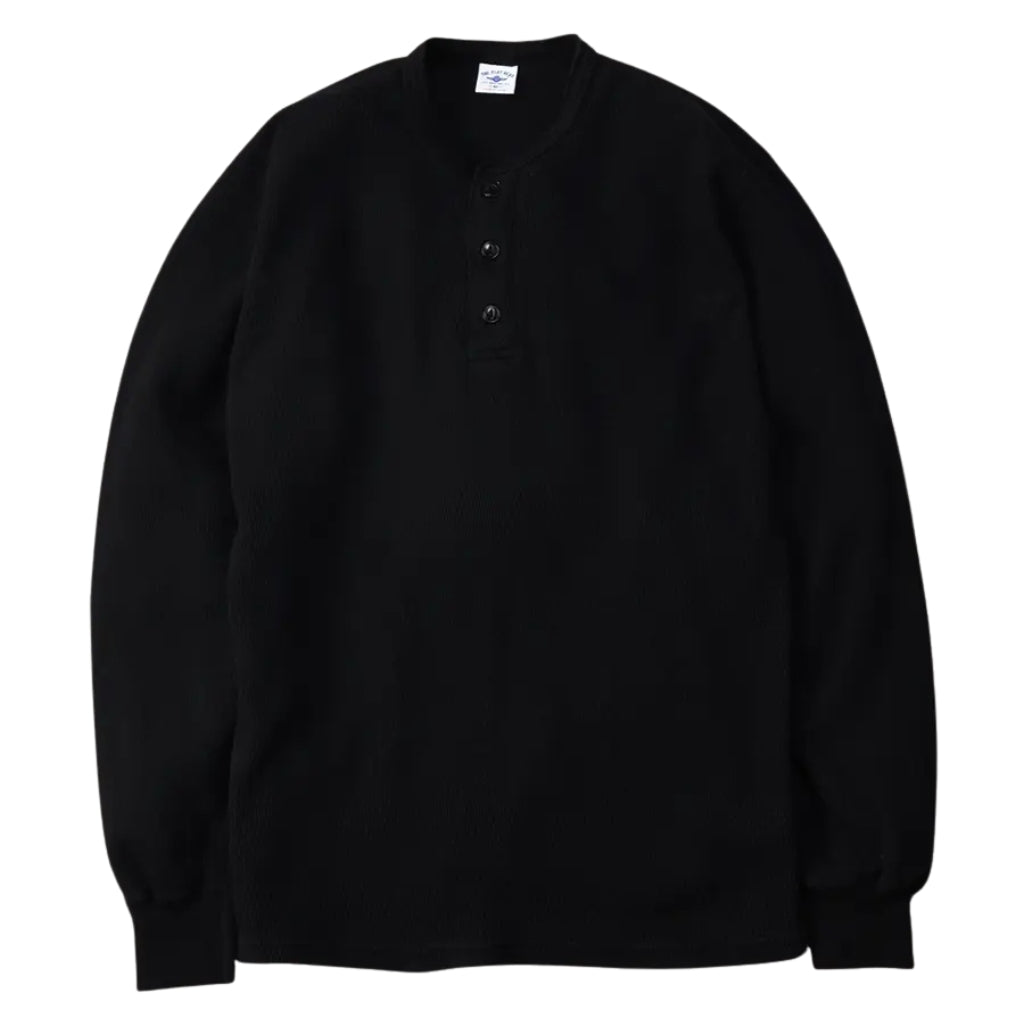 The Flat Head Honeycomb Thermal Henley (Black)
