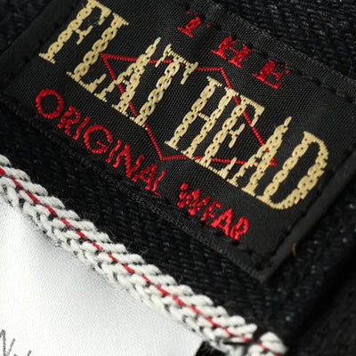 The Flat Head 12oz. Black Selvedge Denim Trucker Cap