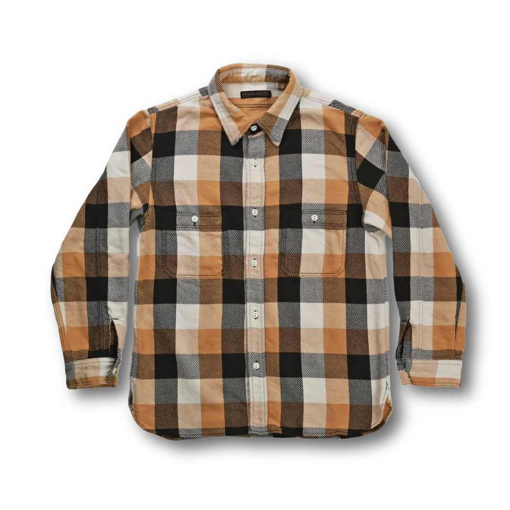 Fullcount Check Flannel Work Shirt (Beige)