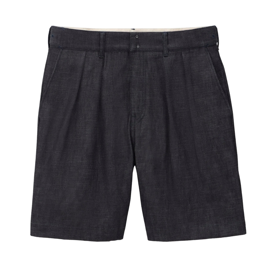 Momotaro Pleated 8oz. Selvedge Denim Shorts - Okayama Denim