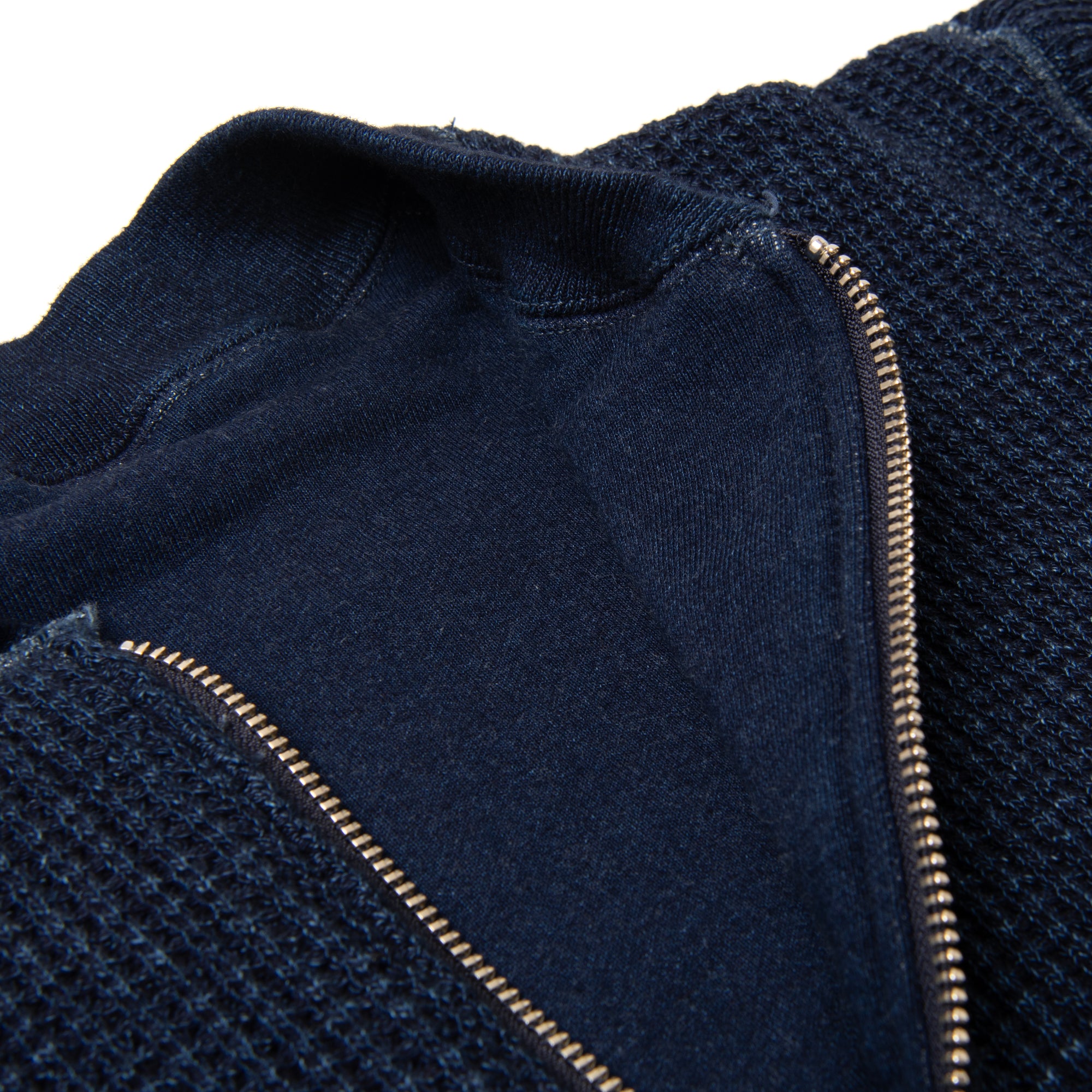 Studio D'Artisan Reversible Indigo Dyed Heavy Thermal Track Jacket