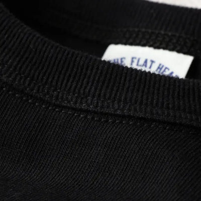 The Flat Head Heavyweight 20oz. Loopwheel Tee (Black) - Okayama Denim