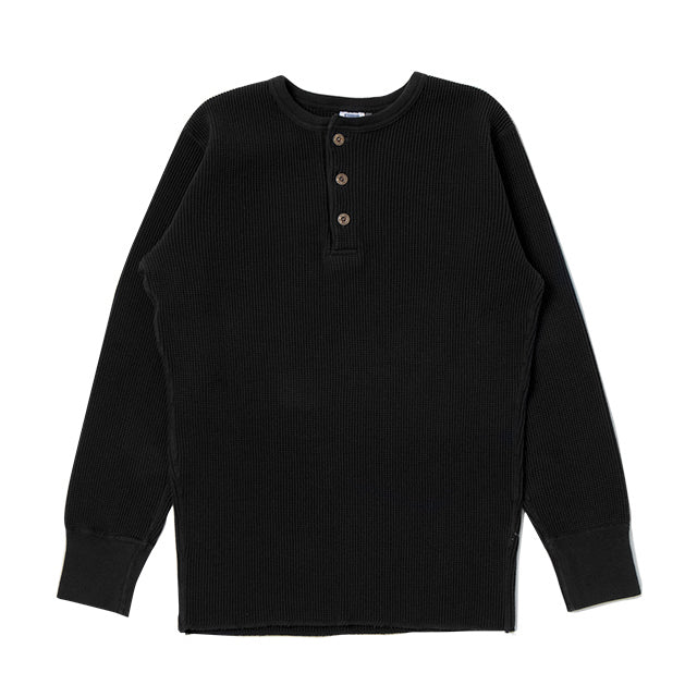 Studio D'Artisan L/S Heavy Thermal Henley (Black)