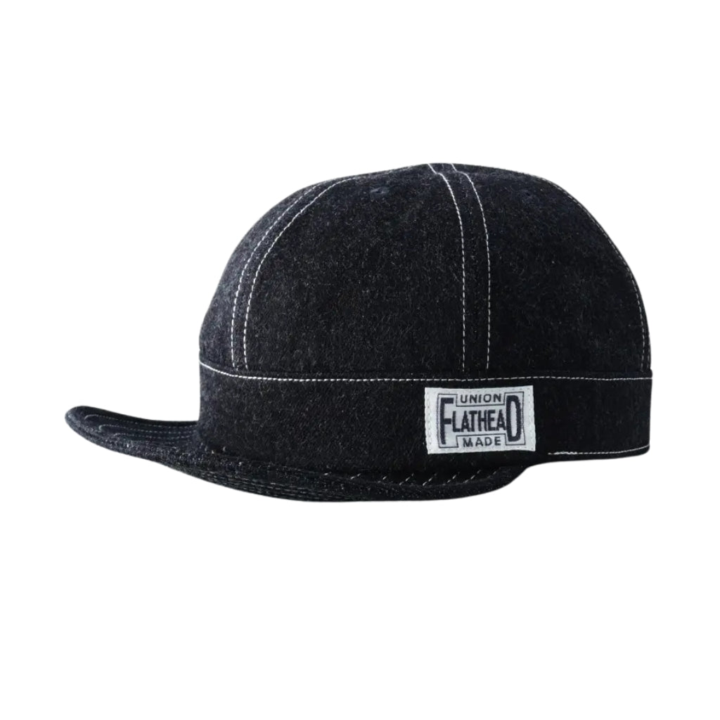 The Flat Head Selvedge Denim Railroad Cap