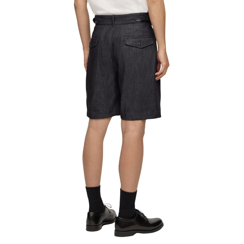 Momotaro Pleated 8oz. Selvedge Denim Shorts - Okayama Denim