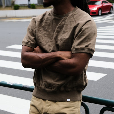 Omoto Denim Heavy Gauge Nep Tee (Olive)