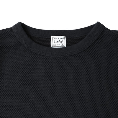 Loop & Weft Double Face Hex Honeycomb Crewneck Thermal (Black)