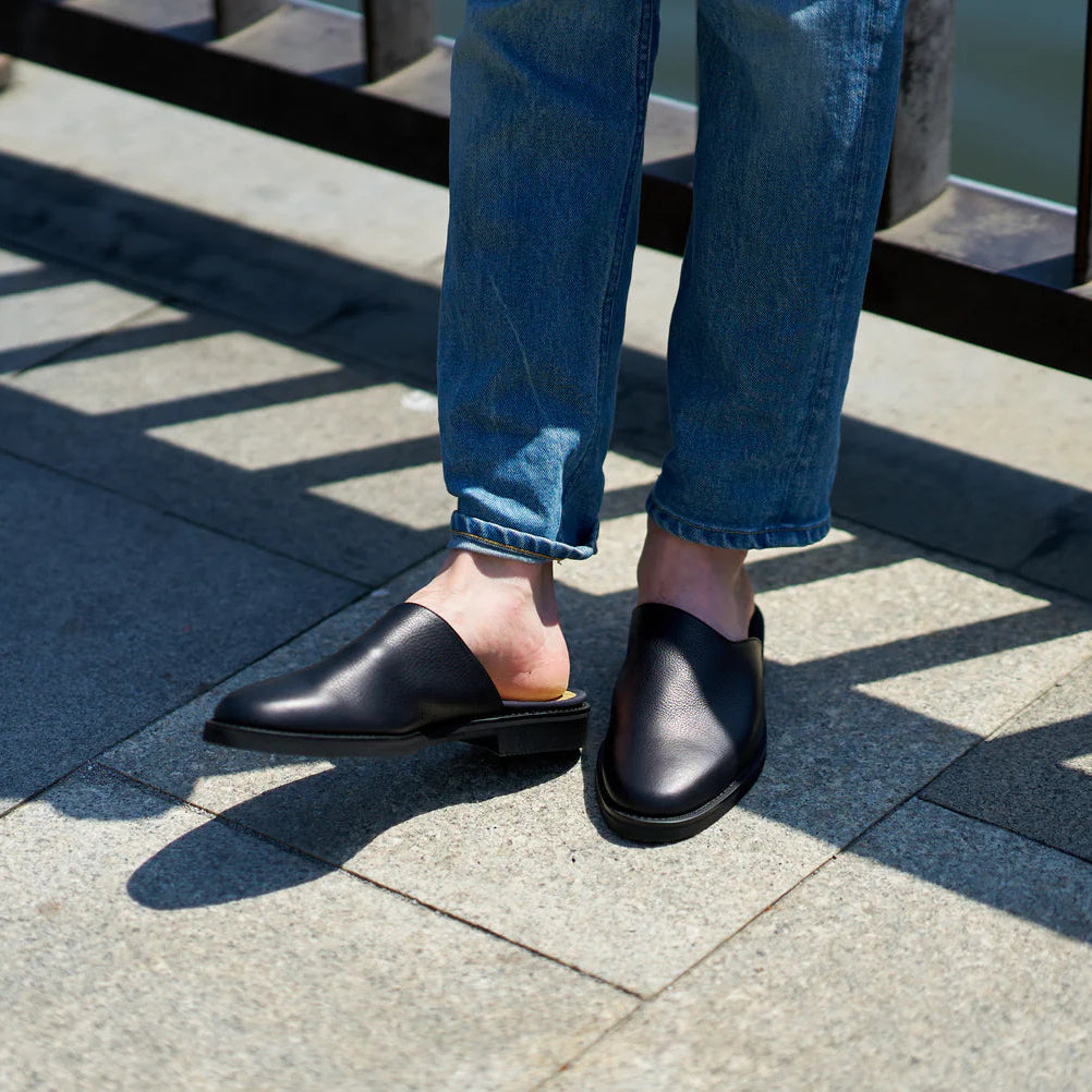 Liberato Tatami Mule Sandals (Black) - Okayama Denim Liberato Tatami Mule Sandals (Black) - Okayama Denim