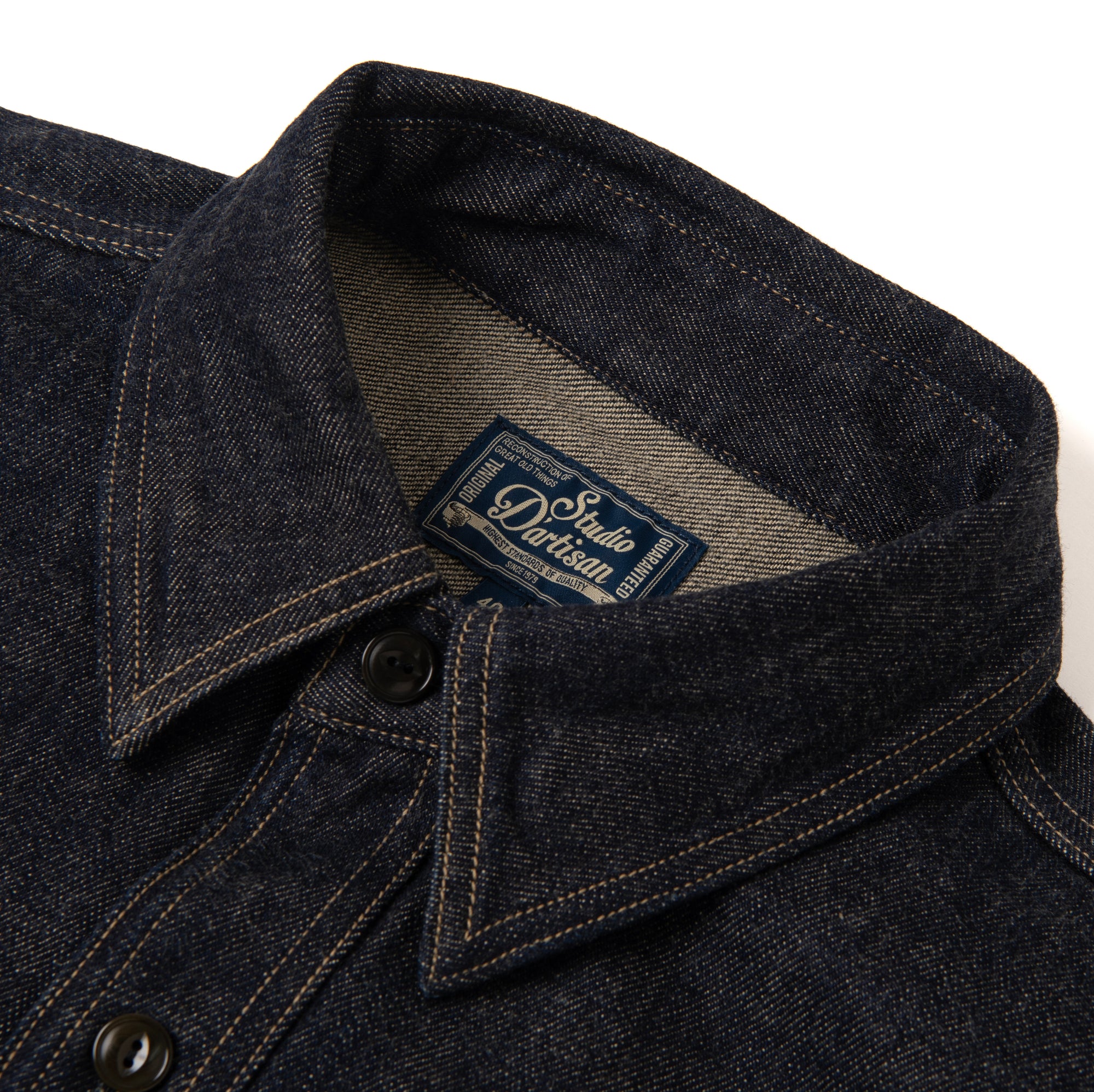 Studio D'Artisan "Fox Cotton" Denim Work Shirt