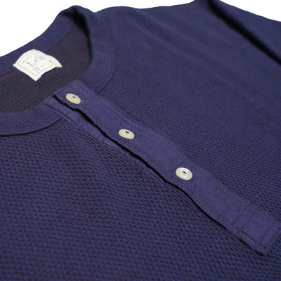 Loop & Weft Double Face Hex Honeycomb Thermal Henley (Navy)