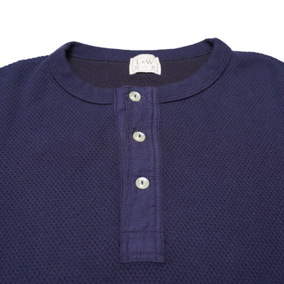 Loop & Weft Double Face Hex Honeycomb Thermal Henley (Navy)