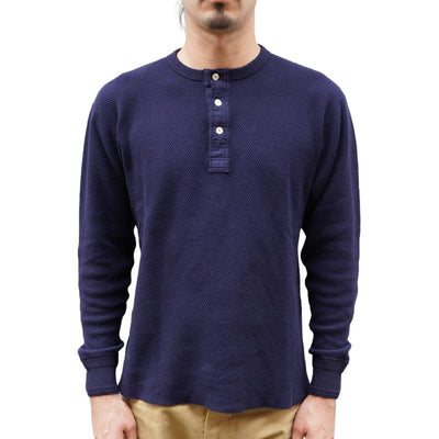 Loop & Weft Double Face Hex Honeycomb Thermal Henley (Navy)