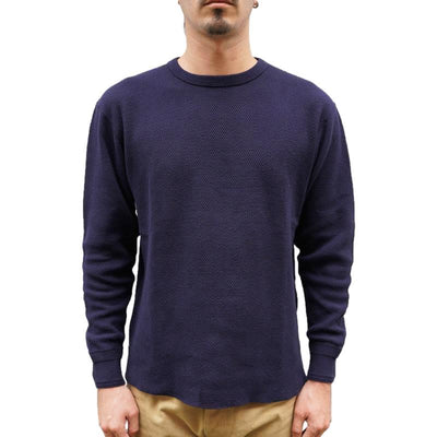 Loop & Weft Double Face Hex Honeycomb Crewneck Thermal (Navy)