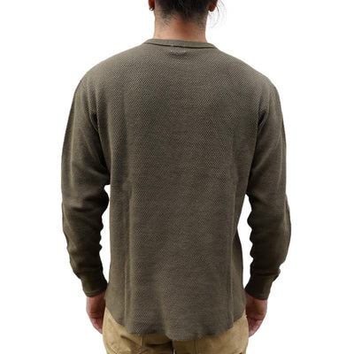 Loop & Weft Double Face Hex Honeycomb Thermal Henley (Olive)