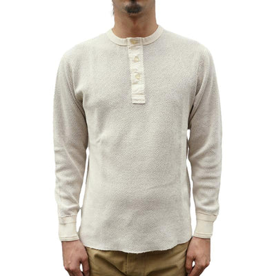 Loop & Weft Double Face Hex Honeycomb Thermal Henley (Ivory)