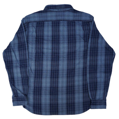 Momotaro Distressed "Banshu-Ori" Indigo Twill Check Shirt