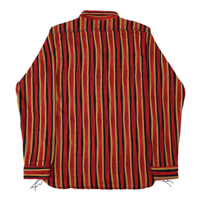 Samurai Jeans SDN23-01 Heavyweight "Drunk Stripe" Flannel Shirt (Red)