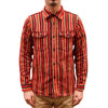 Samurai Jeans SDN23-01 Heavyweight "Drunk Stripe" Flannel Shirt (Red)