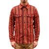 Samurai Jeans SDN23-01 Heavyweight "Drunk Stripe" Flannel Shirt (Red)