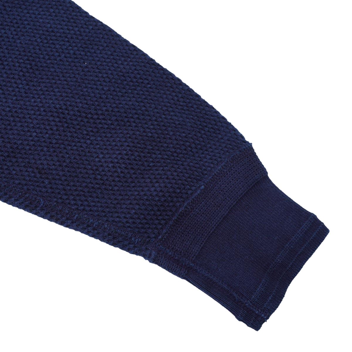 OD+LW Indigo Dyed Double Face Hex Honeycomb Henley Thermal