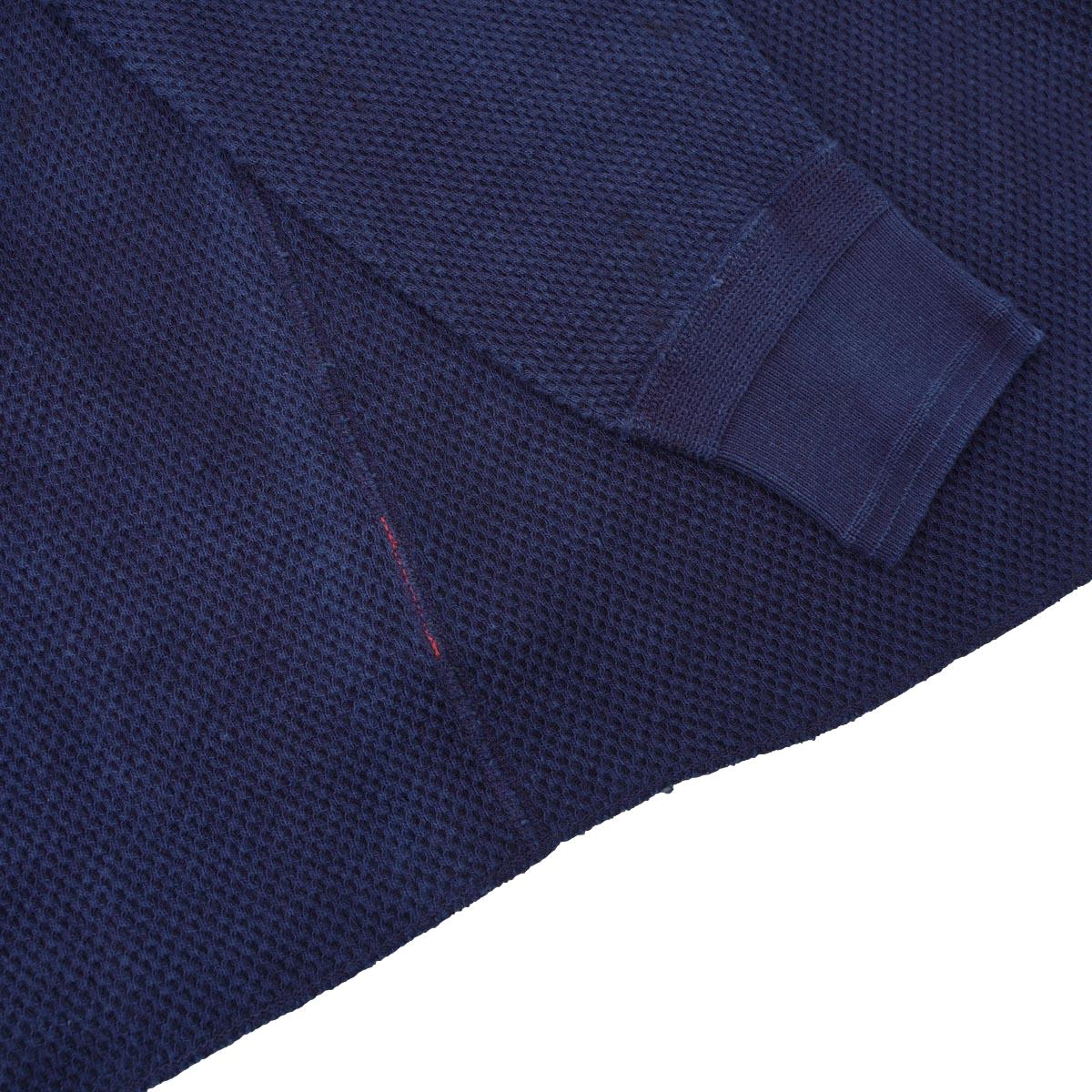 OD+LW Indigo Dyed Double Face Hex Honeycomb Crewneck Thermal