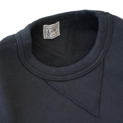 Loop & Weft SZ Vintage Pinborder Knit Double V Sweatshirt (Black)