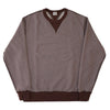 Loop & Weft SZ Vintage Pinborder Knit Double V Sweatshirt (Brown)