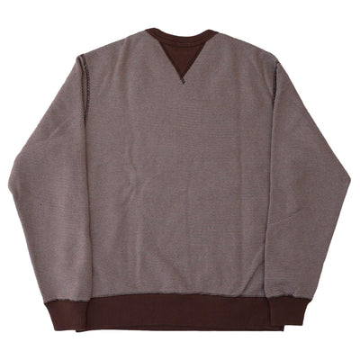 Loop & Weft SZ Vintage Pinborder Knit Double V Sweatshirt (Brown)