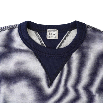 Loop & Weft SZ Vintage Pinborder Knit Double V Sweatshirt (Navy)