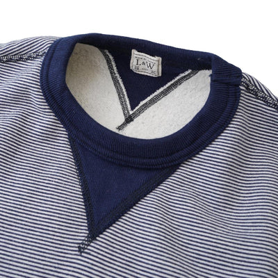 Loop & Weft SZ Vintage Pinborder Knit Double V Sweatshirt (Navy)